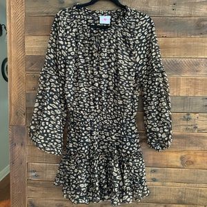 Leopard long sleeve dress